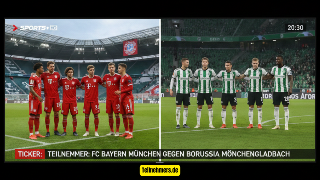 ticker: teilnehmer: fc bayern münchen gegen borussia mönchengladbach