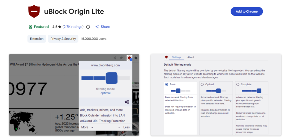 uBlock Origin – Inhalts- & Werbeblocker