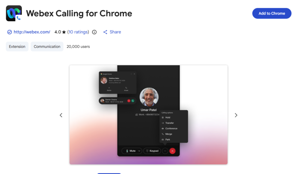 Cisco Webex Extension – Meeting-Tools